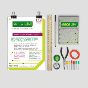 huisstijl logo hack glow flyer briefpapier